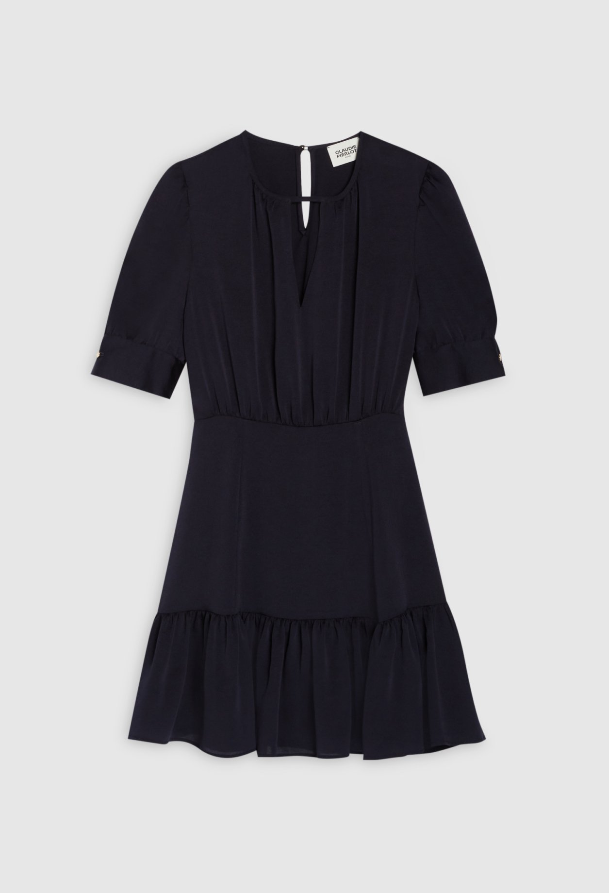 Robe courte volantee marine