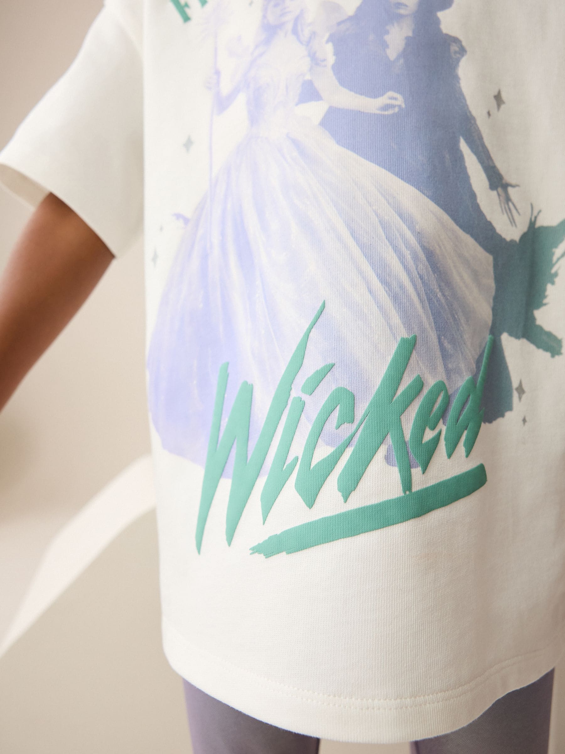 Wit - Wicked oversized T-shirt met print (3-16jr)