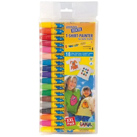 KREUL Javana texi mäx Sunny medium für helle Stoffe 18er Set
