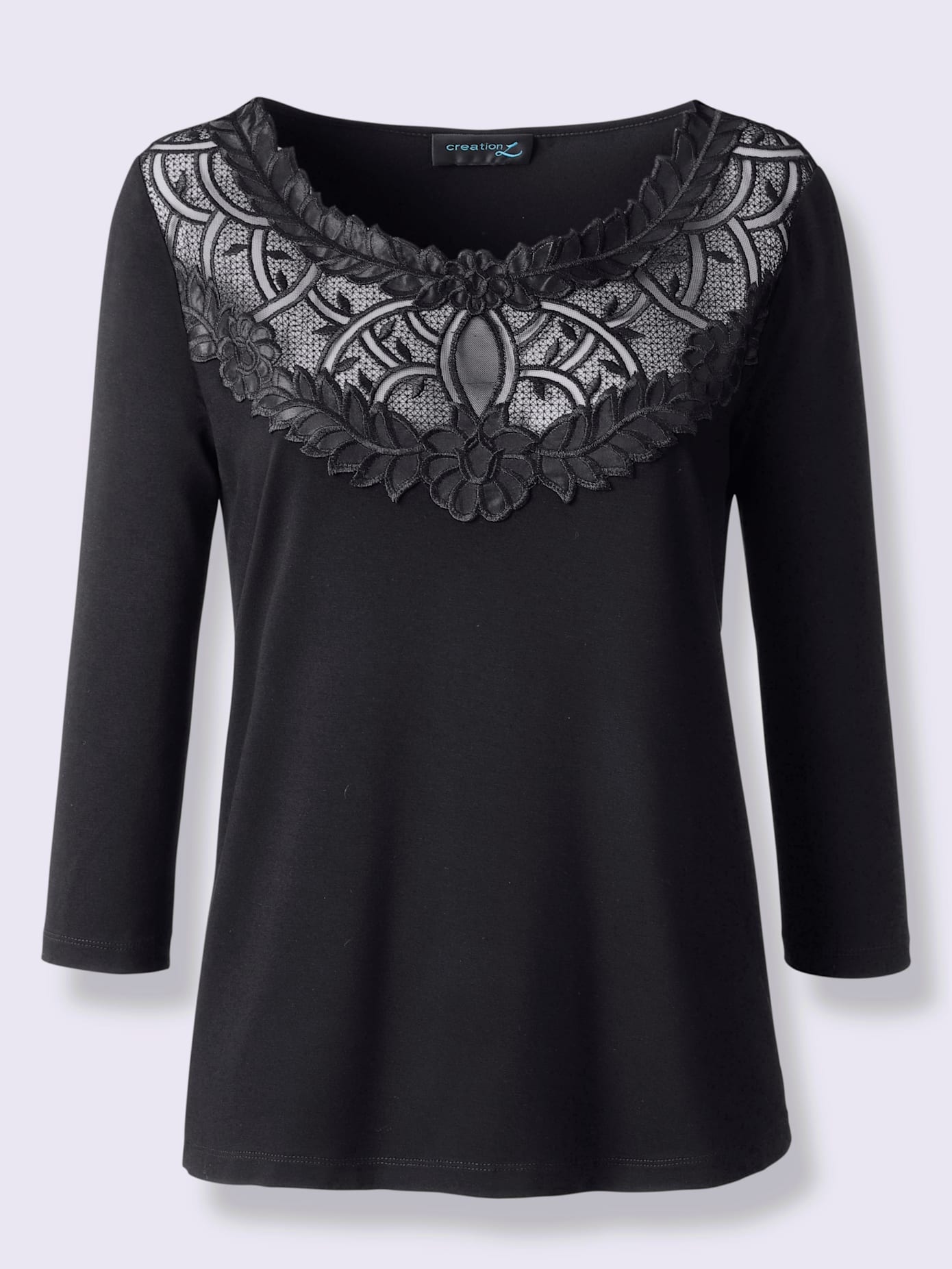 T-shirt superbe empiècement en dentelle