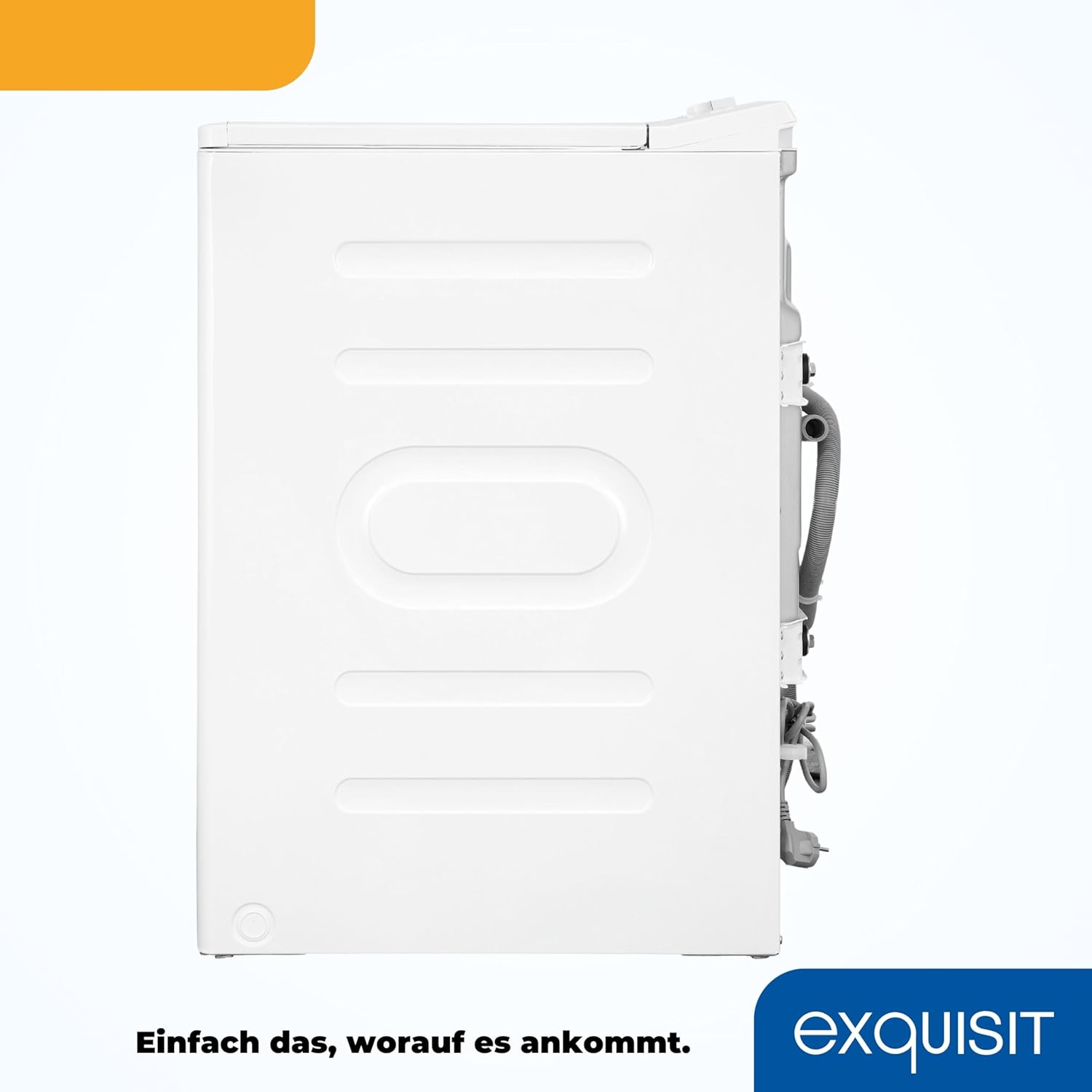 Exquisit Waschmaschine 7,5kg, Toplader, Waschmaschine schmal, Energieklasse A, 1200 U/Min, Startzeitvorwahl, Kurzprogramm, LTO1207-030A weiss