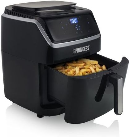 Princess Heteluchtfriteuse 182080 - 2-in-1 Stoomoven & Airfryer – 8 voorgeprogrammeerde programma's - Groot 6.5 liter - 1700W - Zwart