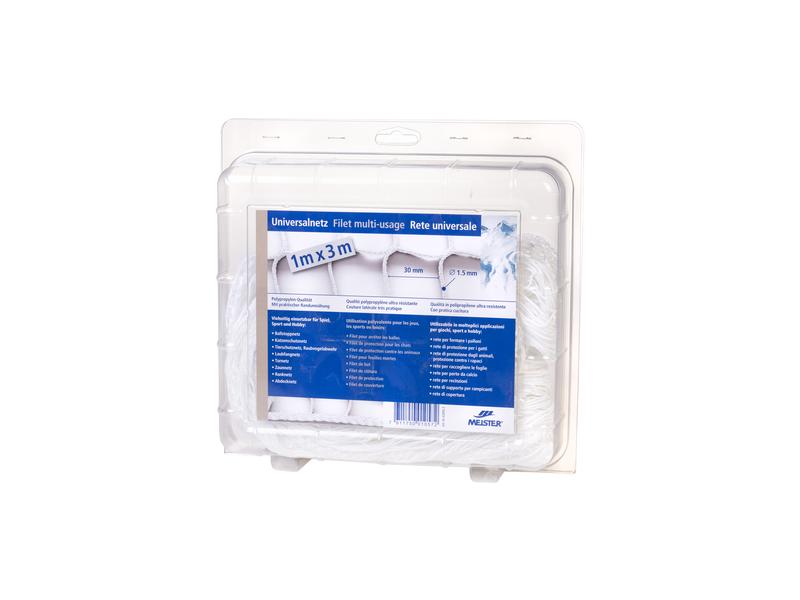 Meister Universalnetz knotenlos, Ø 1.5 mm / 1 x 3 m, Weiss Universell einsetzbares Netz