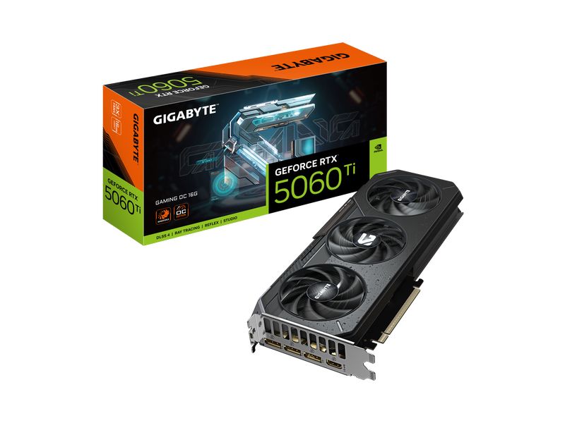 Gigabyte Grafikkarte GeForce RTX 5060 Ti GAMING OC 16G Gigabyte Grafikkarte mit 16 GB GDDR7 Speicher