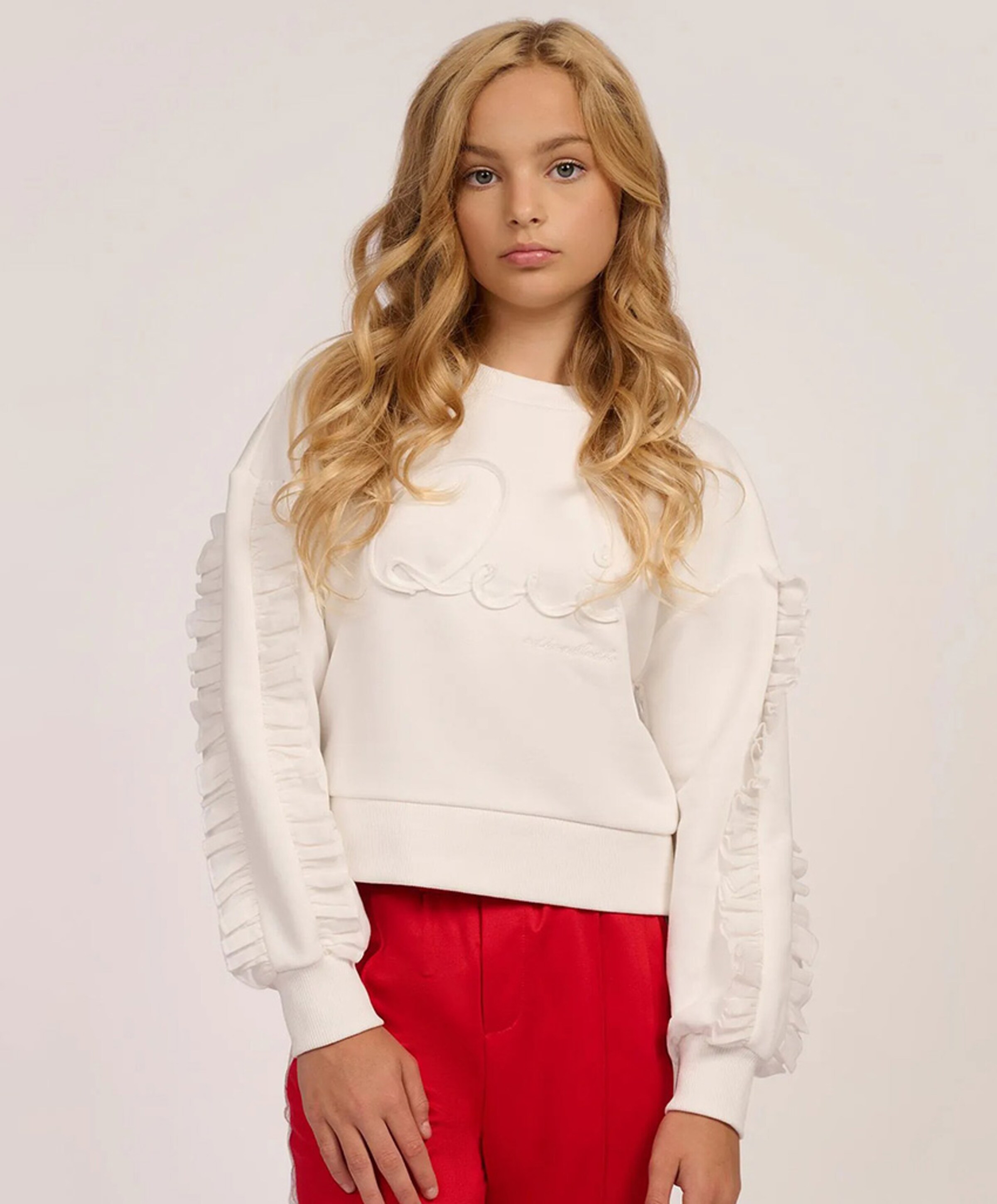 NIK & NIK Meisjes sweater ecru