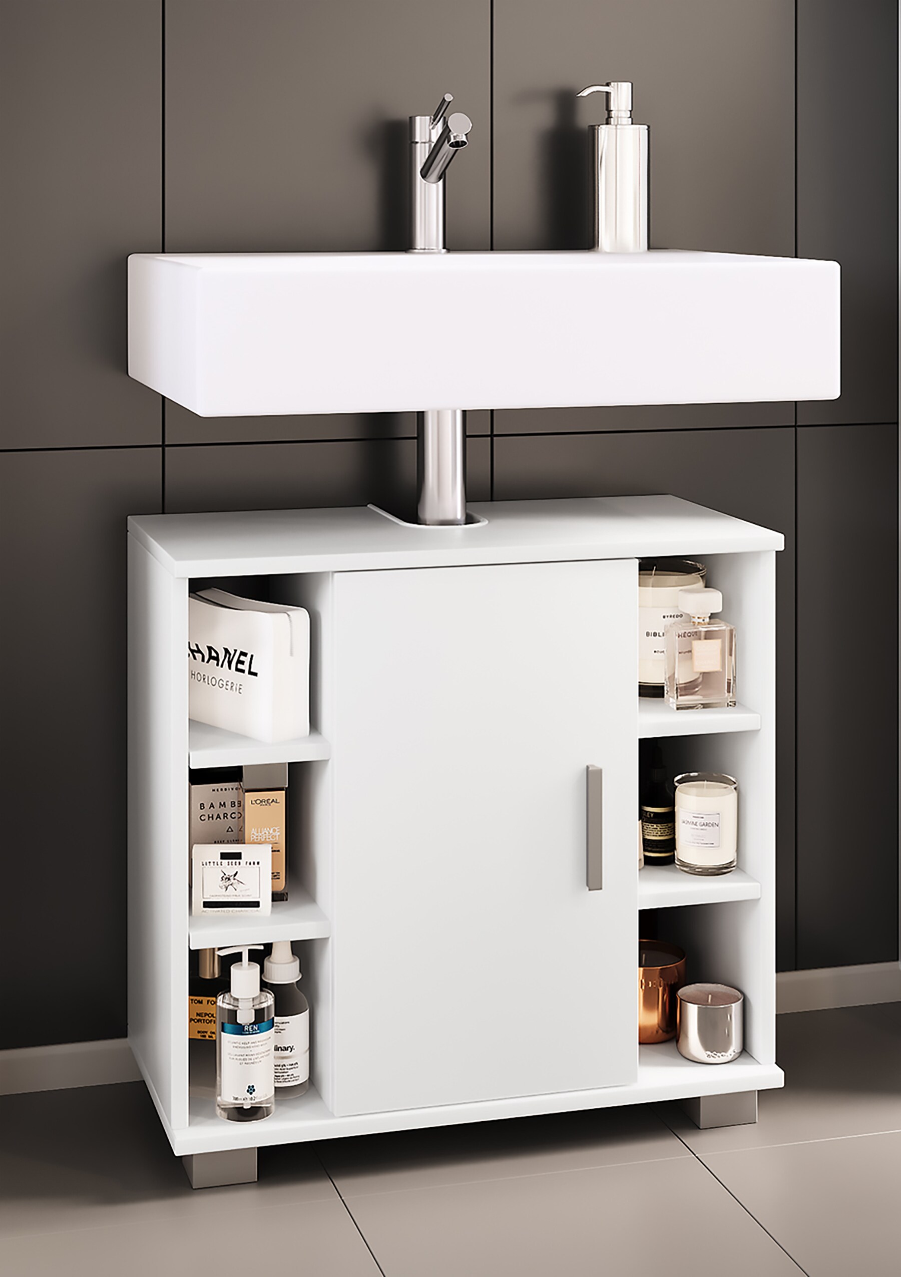 VCM Holz Badmöbel Badunterschrank Waschbeckenunterschrank Badezimmer Zalo M