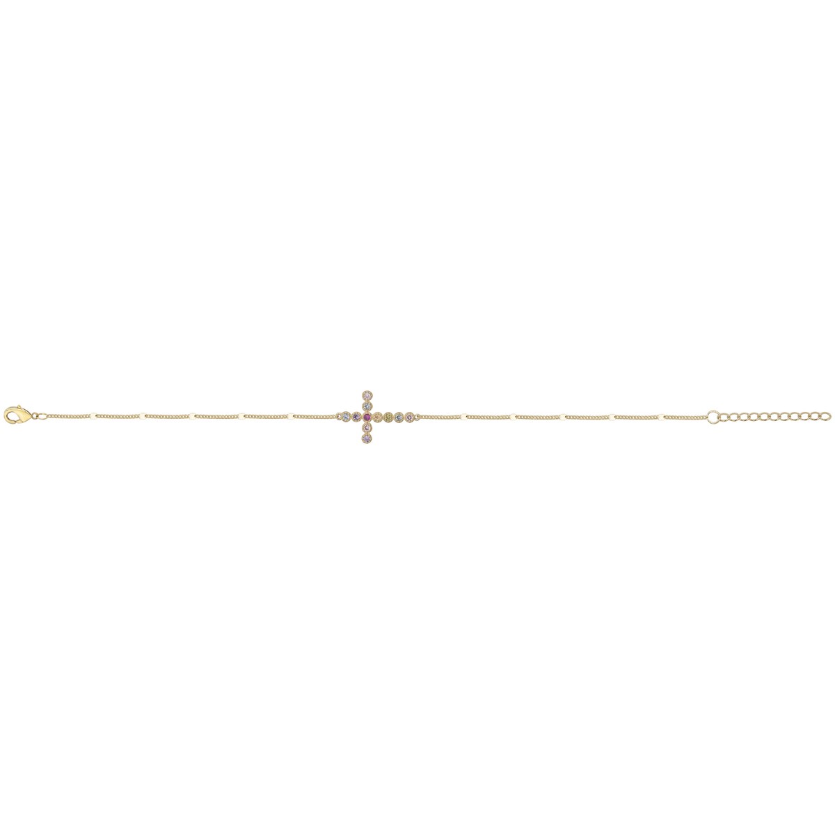Bracelet en Plaqué Or avec oxyde de zirconium multicolore