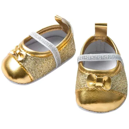 Heless Glitzerballerinas für Puppen, silber, Größe 38 - 45 cm, 1 Paar, 2-fach sortiert