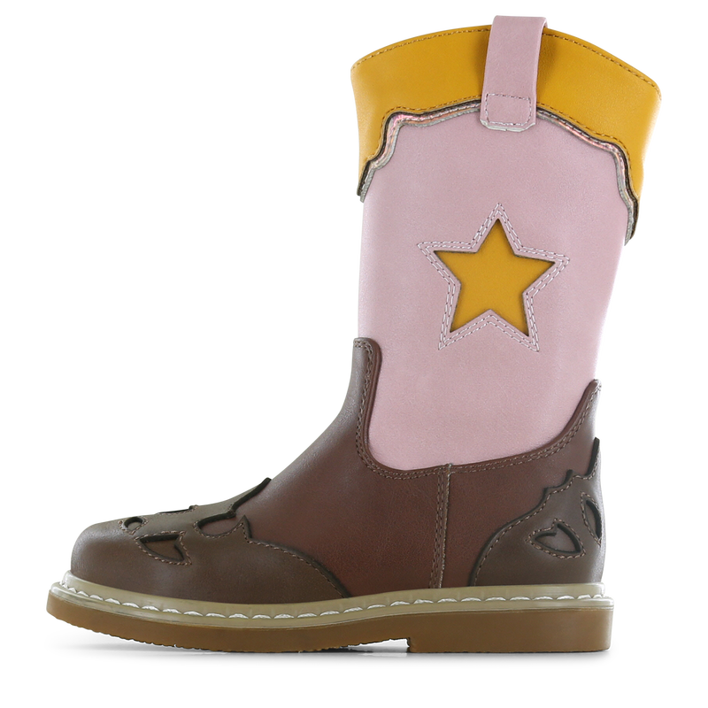 Shoesme slim-fit laarsje donkerbruin met ster  | Sale