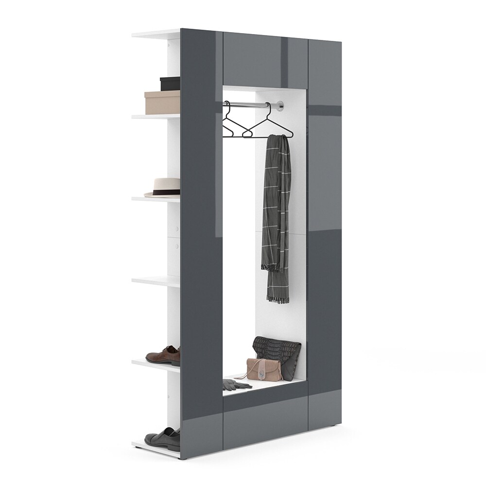Vicco Dielenschrank Mats weiß anthrazit Flurgarderobe Garderobe Kleiderschrank