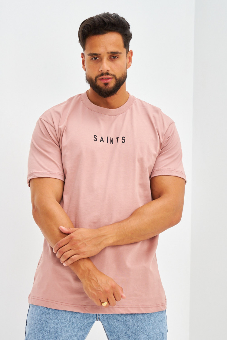 T-shirt basique oversize floqué SAINTS vieux rose