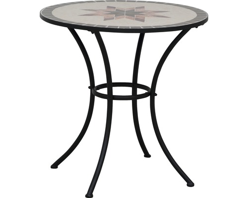 Siena Garden Stella balkontafel, staal, Ø 70 H 71 cm, mozaïek