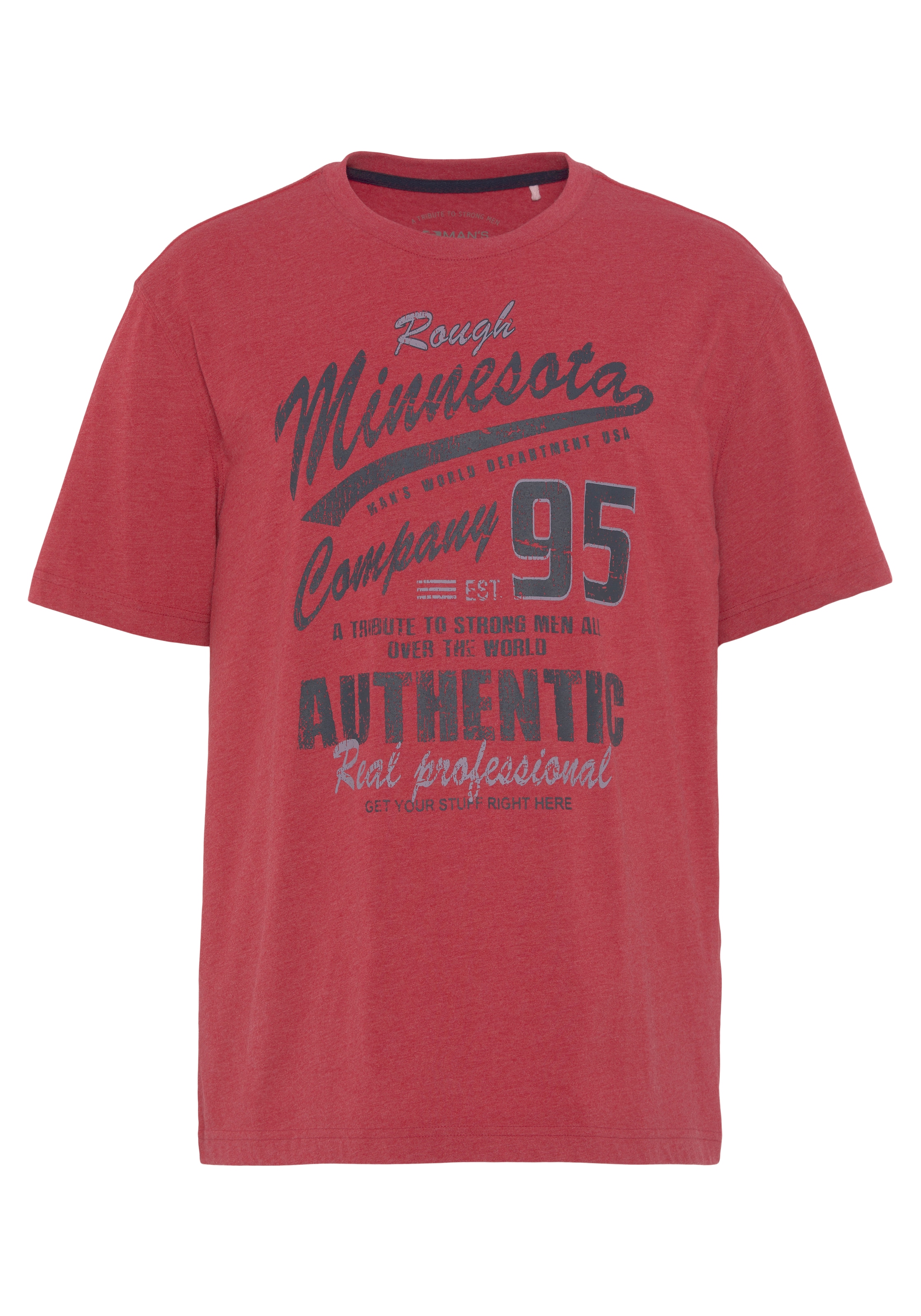 Man's World T-Shirt , kurzärmelig,  melierte Optik,  Rundhalsausschnitt