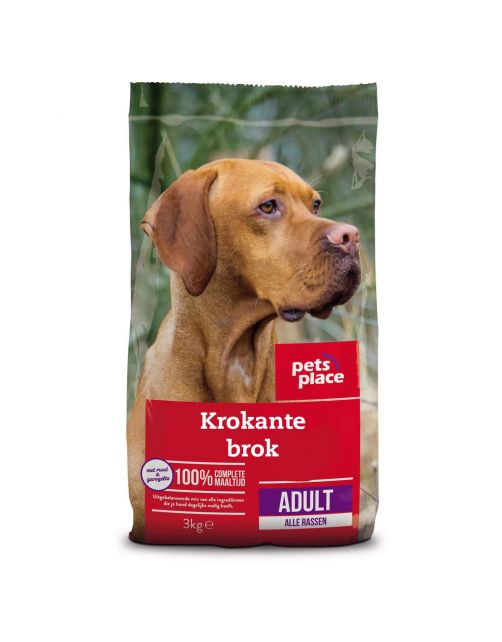 Pets Place Adult Krokante Brokken Gevogelte&Vlees - Hondenvoer