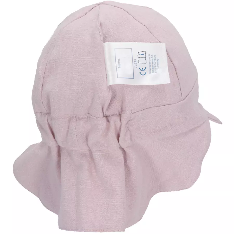 Sterntaler Schirmmütze mit Nackenschutz Leinencharakter rosa