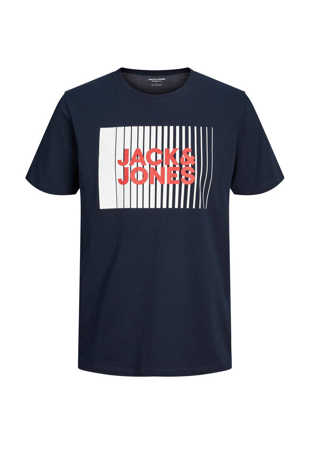 JACK & JONES T-shirt JJECORP van katoen donkerblauw