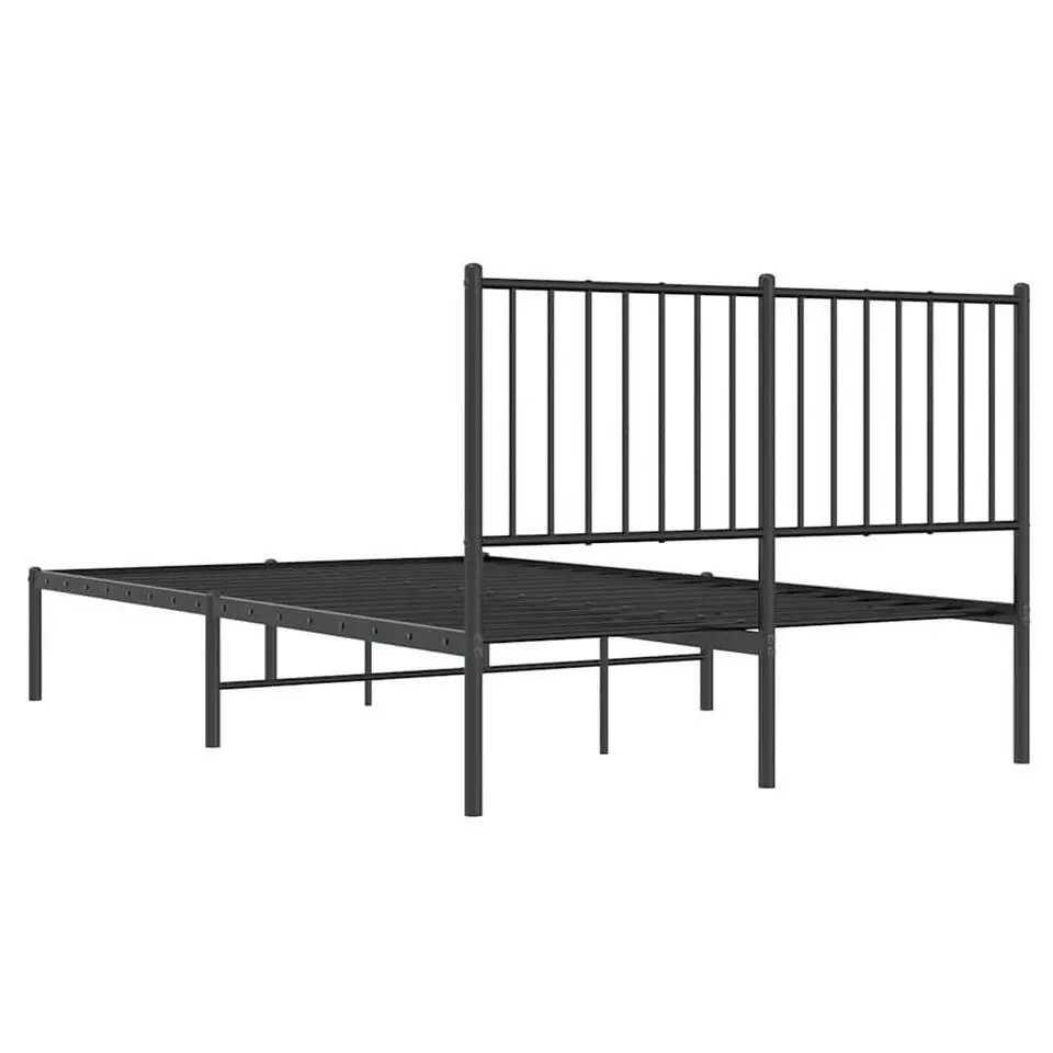 vidaXL - Metalen bed frame met hoofdbord - Zwart - 120x200 cm