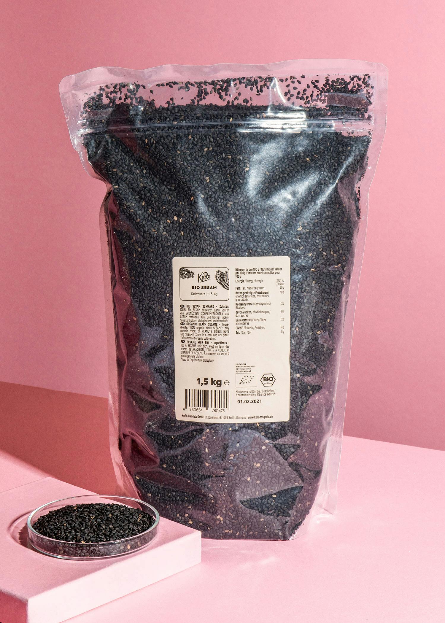 Schwarzer Bio Sesam 1,5 kg