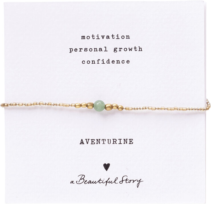A Beautiful Story Iris Card Aventurine Bracelet GC Gold
