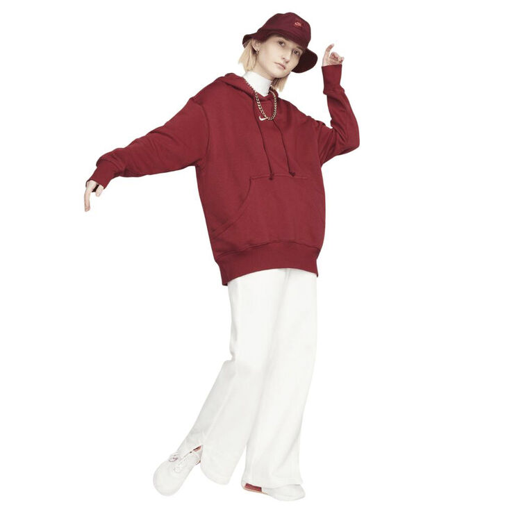Nike Sportswear Phoenix Fleece Oversized hættetrøje Team red/white