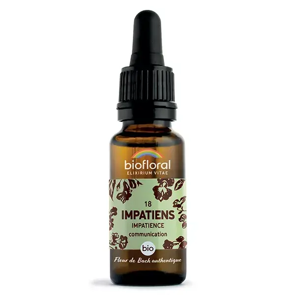 Florais de Bach Biofloral 18 Impatiens Impatiens Dropper Orgânico 20 ml