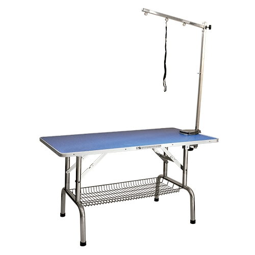 Mesa de tosa para cães, especial para raças grandes, azul.