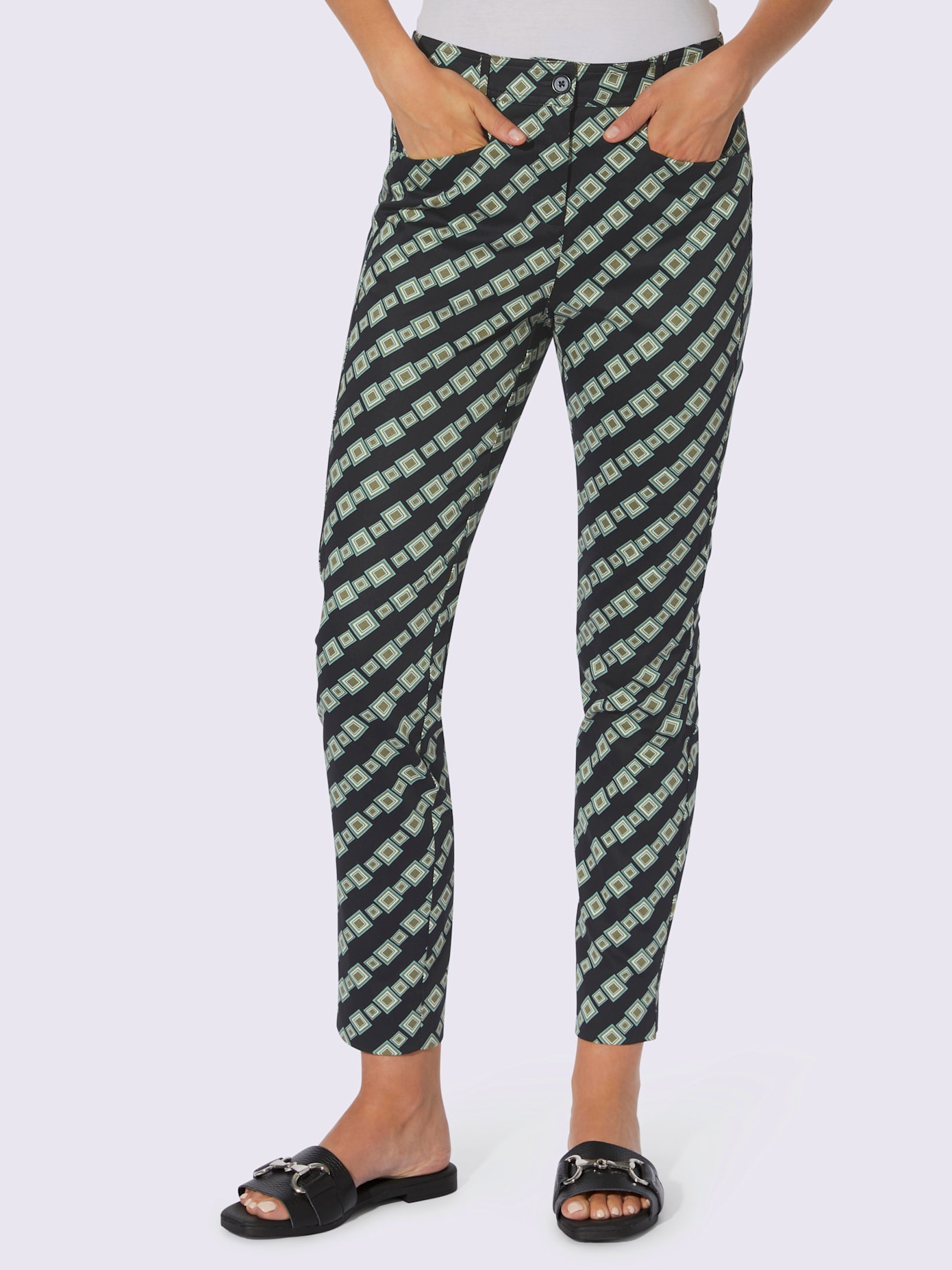Pantalon imprimé coupe parfaite grâce à l'élasthanne