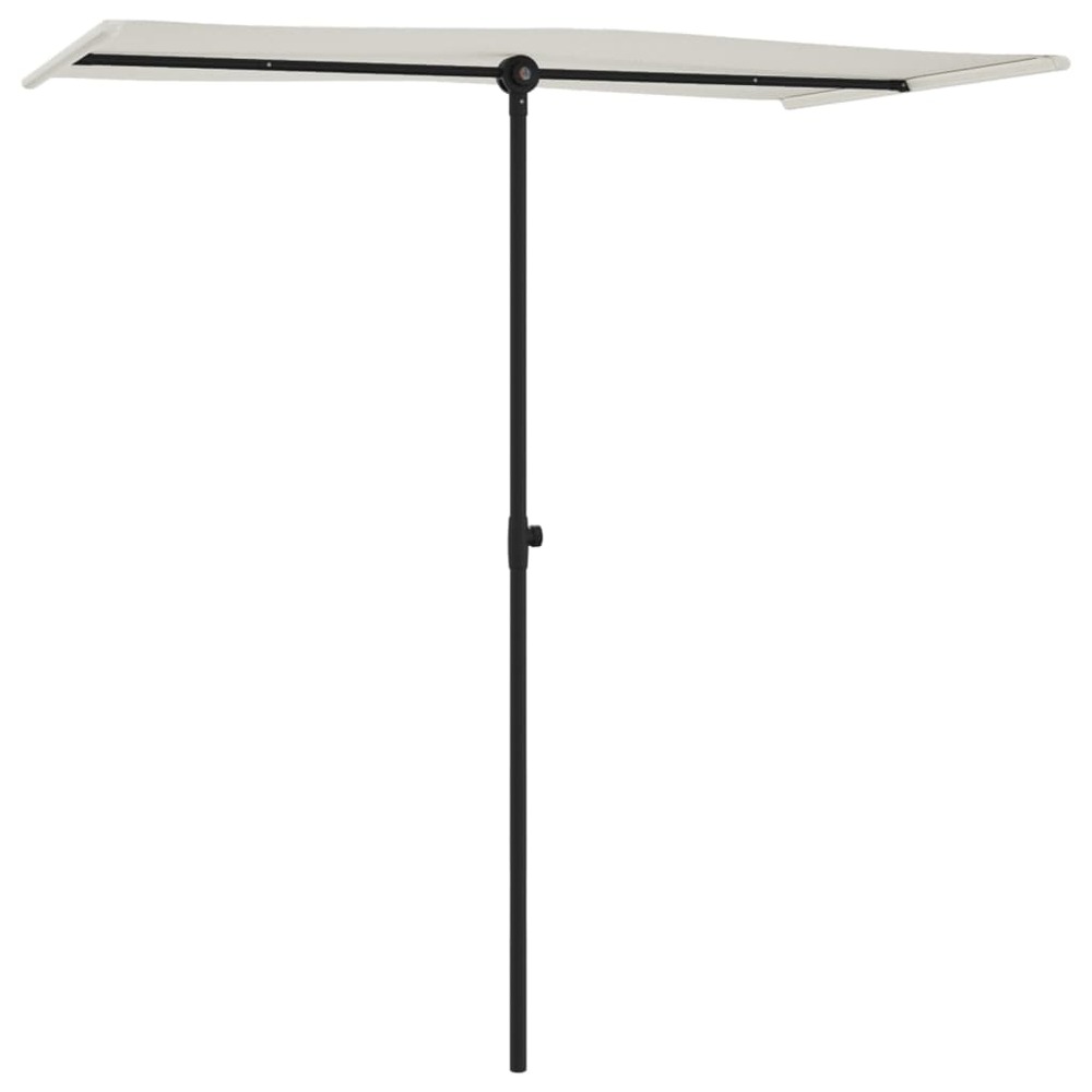 Parasol d'extérieur avec mât en aluminium 180 x 130cm blanc sable