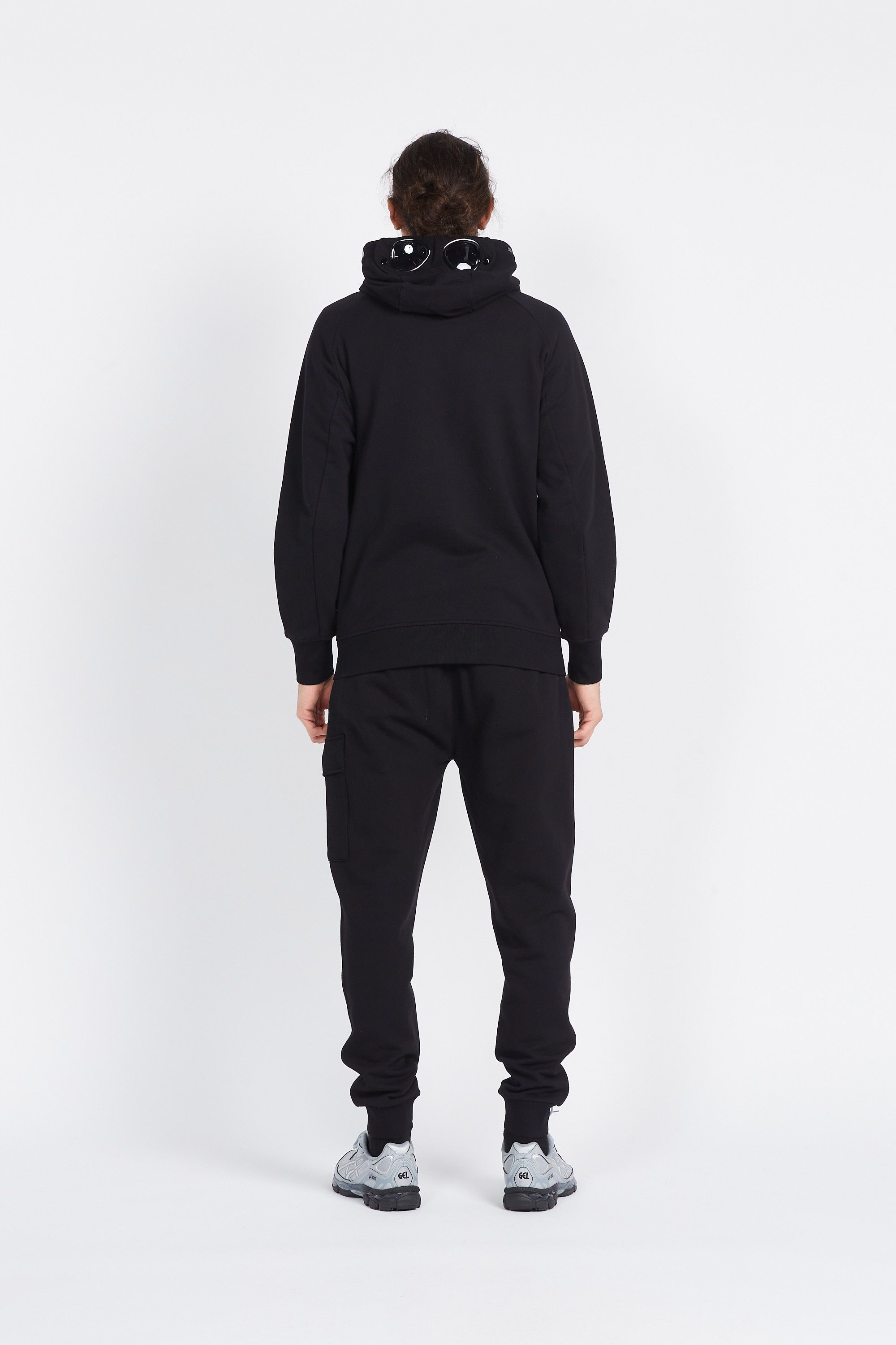 C.P. COMPANY Hoodie zippé DIAGONAL RAISED FLEECE  Noir