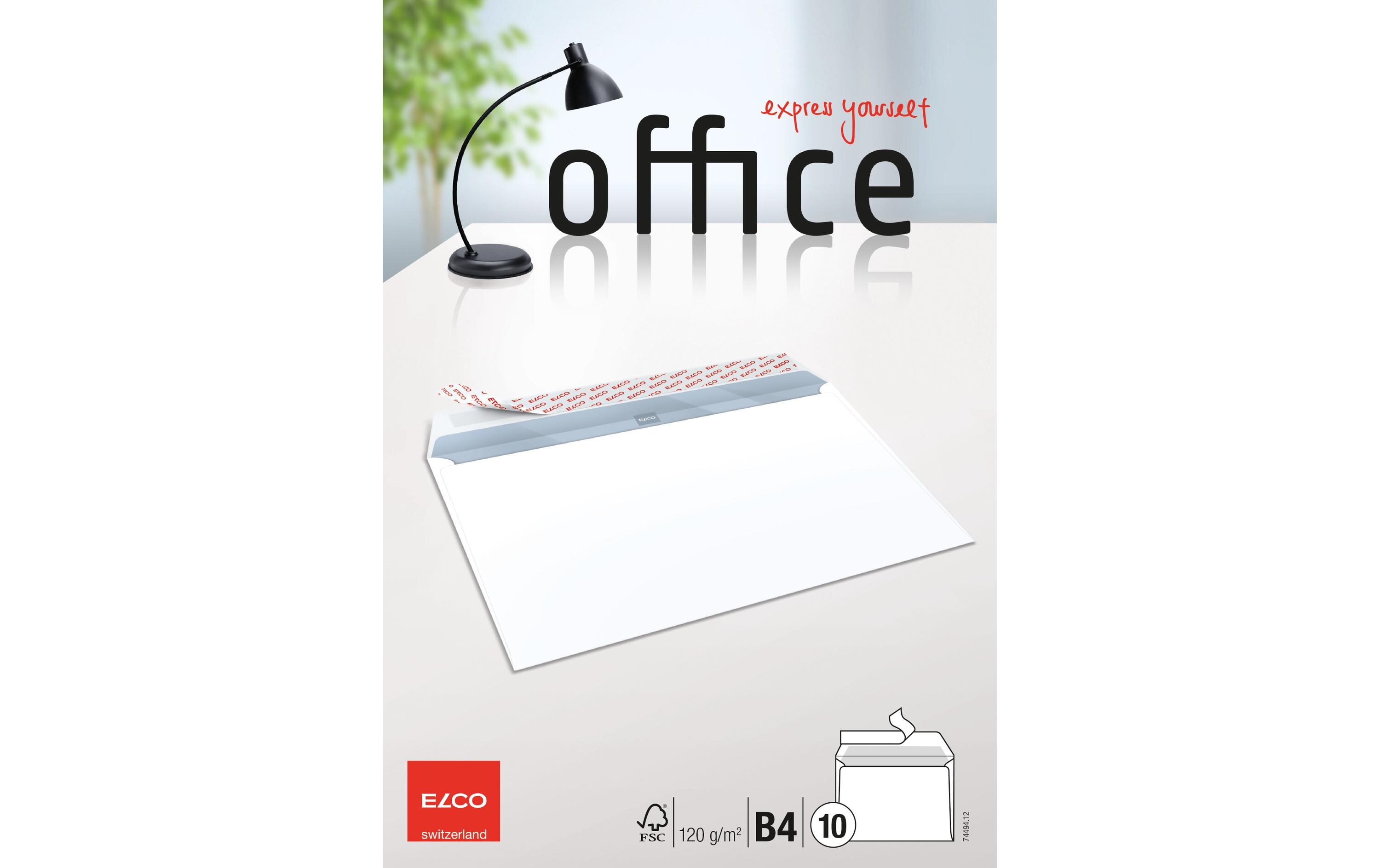 Couvert Office B4 ohne Fenster, 10 StückBriefumschlag in Grösse B4