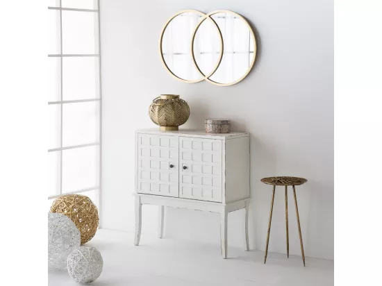 Porte-bougie en métal doré 34x34x27h