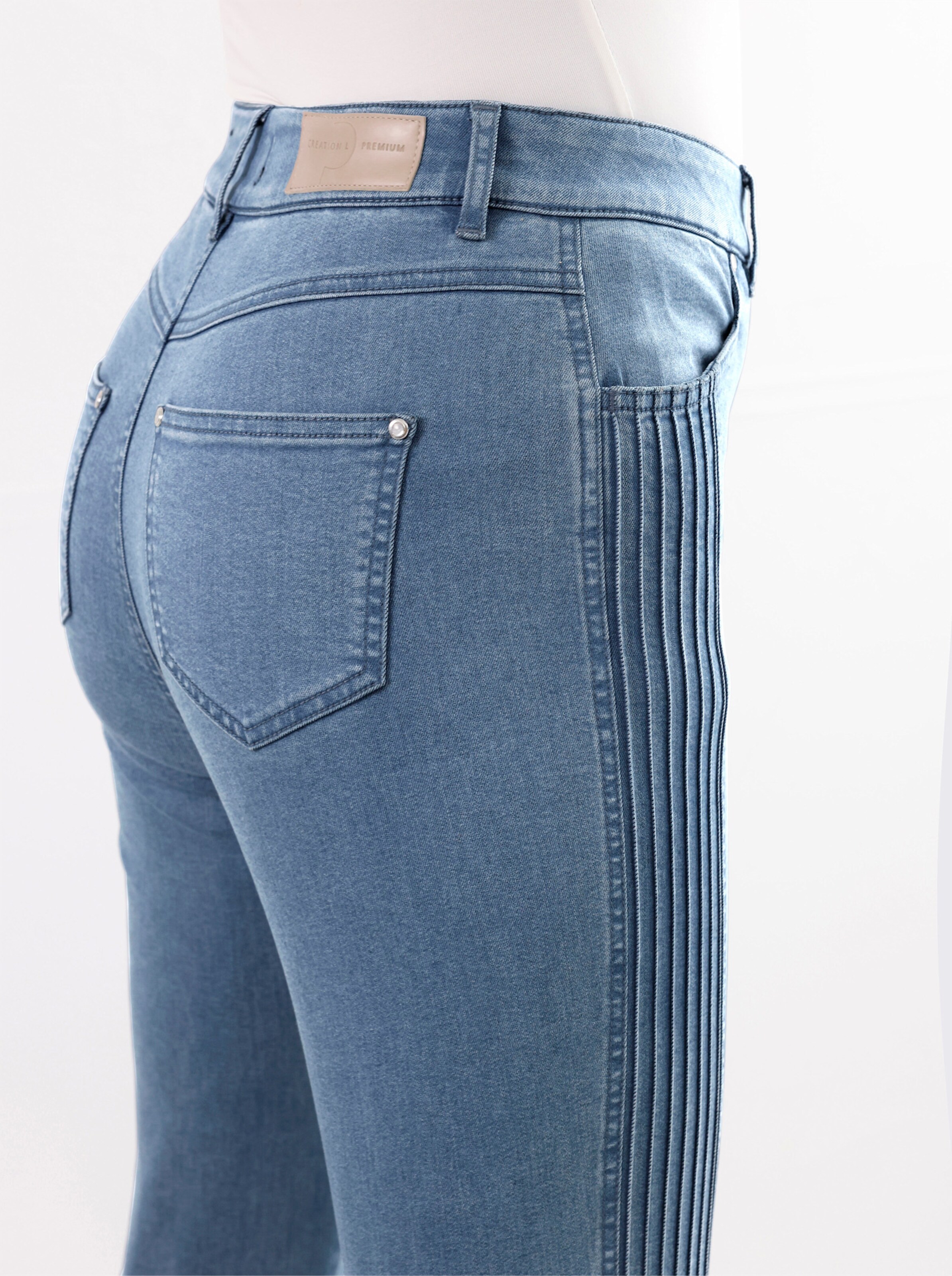 CREATION L PREMIUM Stretch-Jeans in blue-bleached