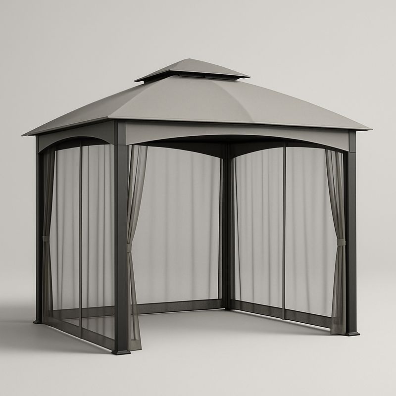 Pavillon Aluminiumrahmen PVC-Dach 300x300x260 cm Grau