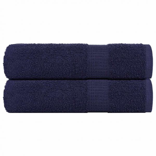 vidaXL Toalhas Banho 2 Peças 70x140 cm 360 Gsm 100% Algodão Azul Marinho - 1234188001