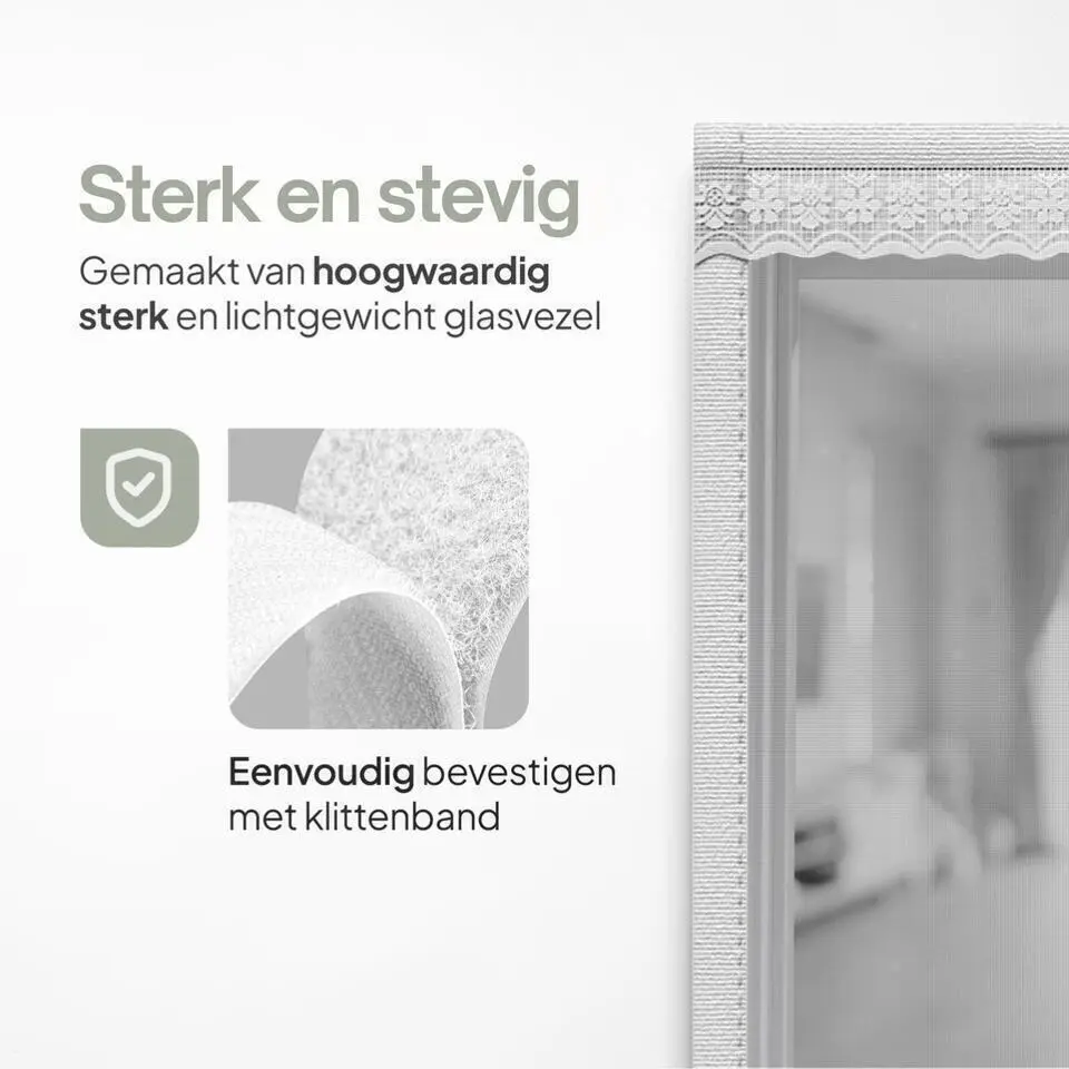 O'DADDY Deurgordijn Deluxe FIBER 92x230 - Magnetisch Vliegengordijn Wit