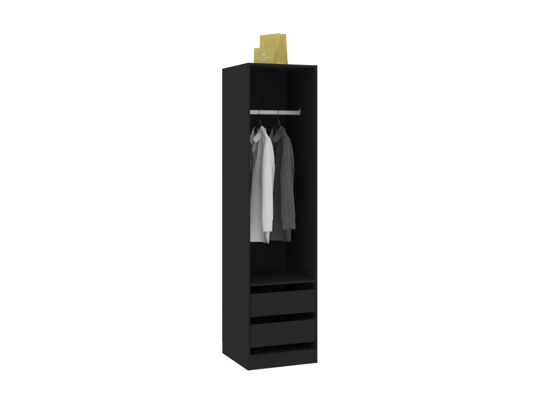 Garde-robe avec tiroirs Noir 50x50x200