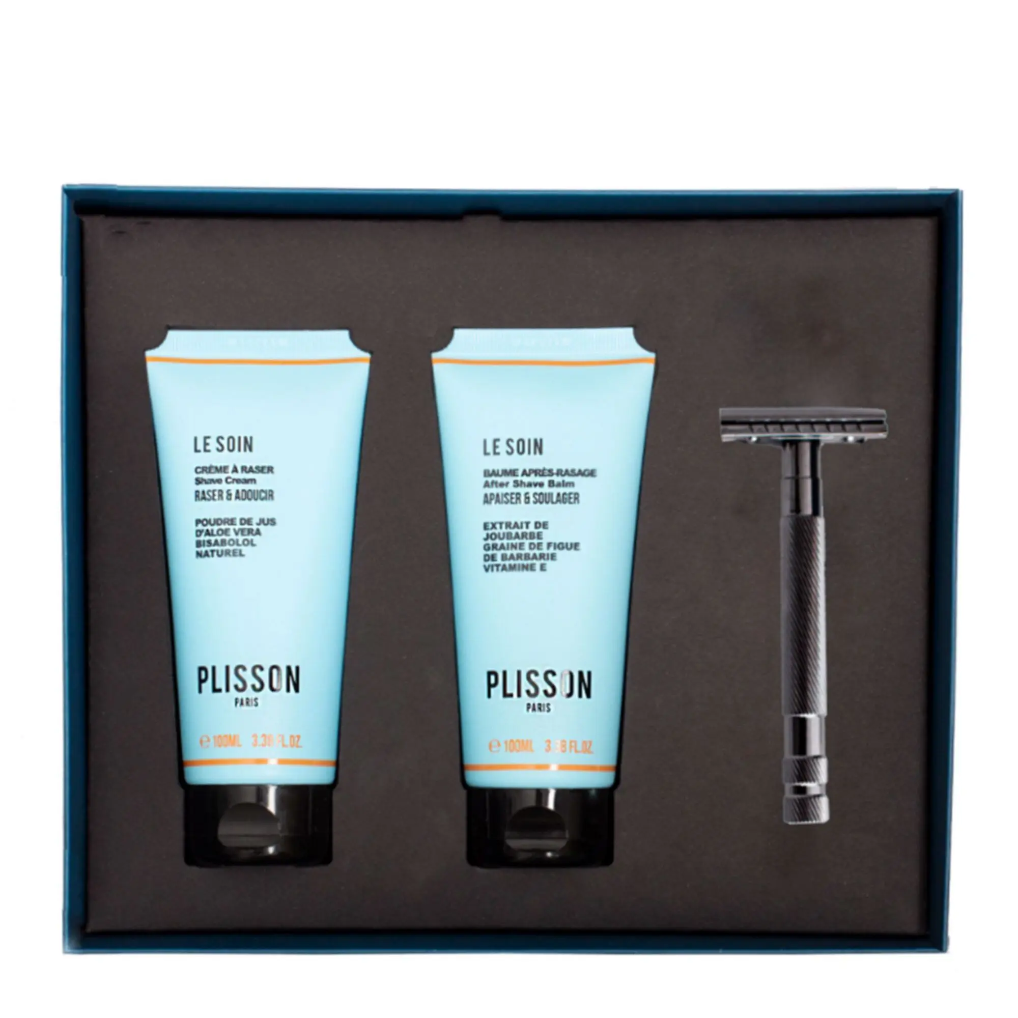 Plisson - Coffret Le Bel Esthète Crème à Raser, Rasoir & Baume Après-Rasage- Homme