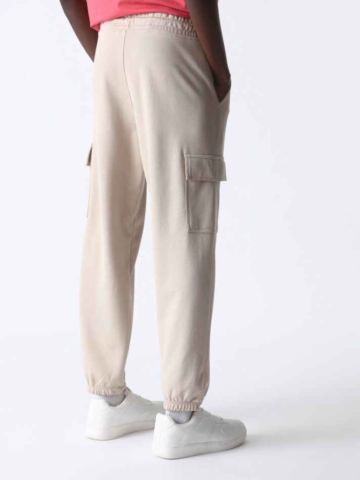 Calça jogger cargo - Bege