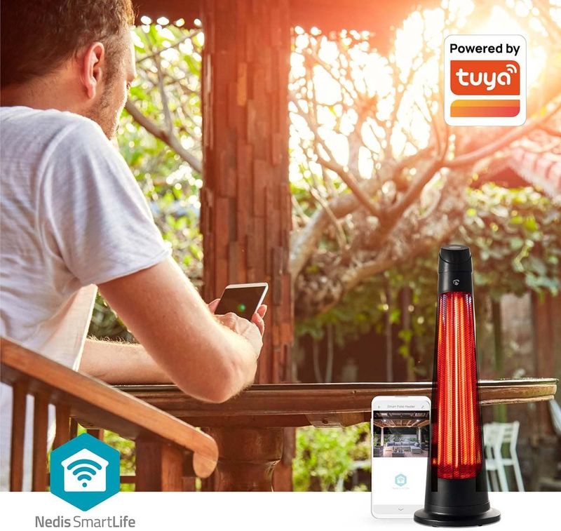 Nedis - SmartLife Patio Verwarmer - Zwart - 1200 W - Wi-Fi - IP24