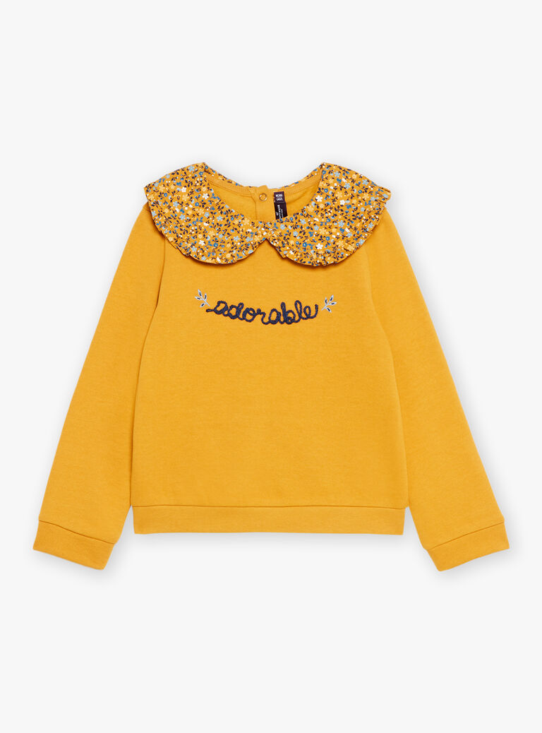 Sweat ocre en molleton gratté