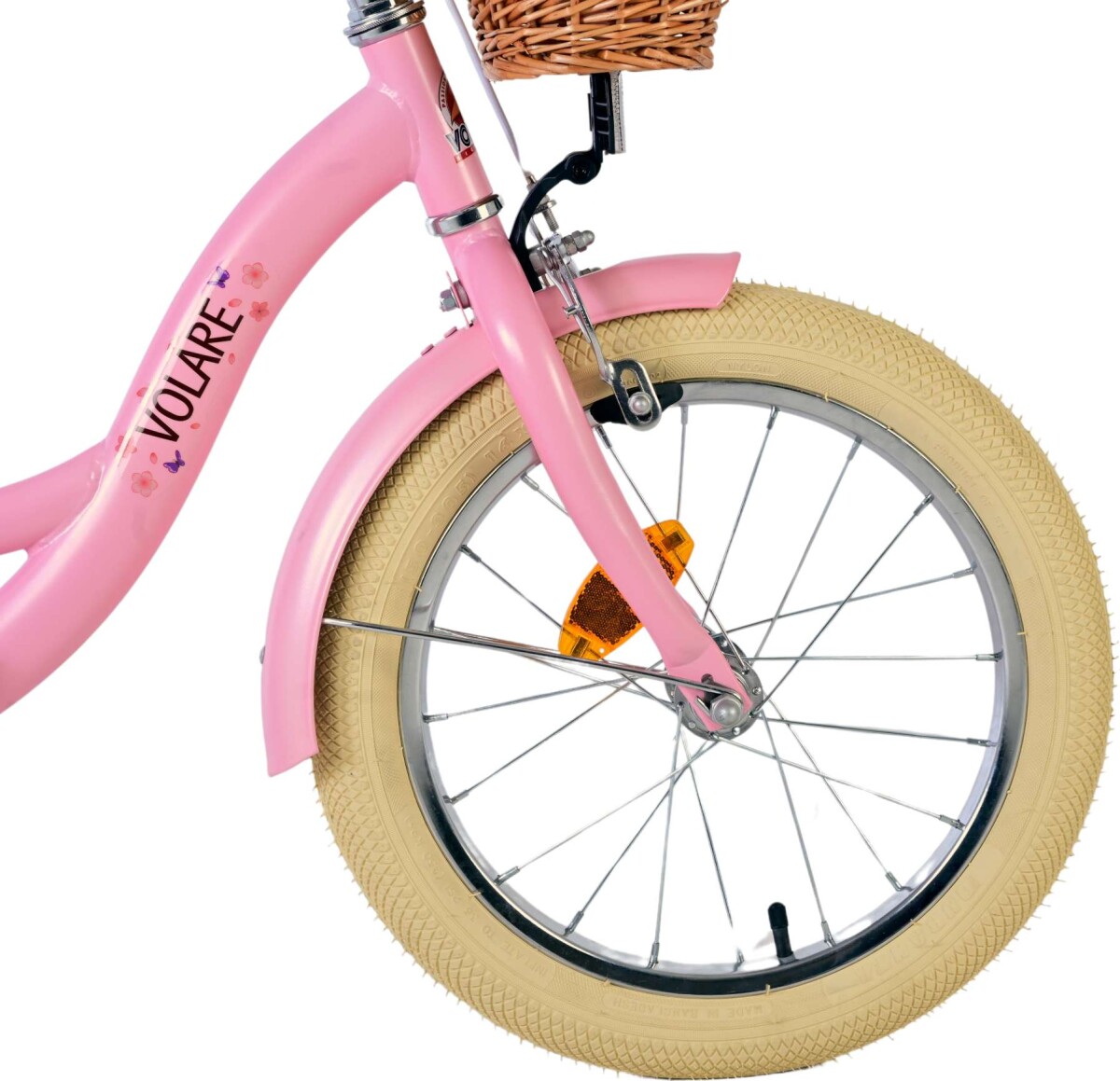 Volare - Børnecykel Med Støttehjul - 16'' Tommer - Blomster - Pink