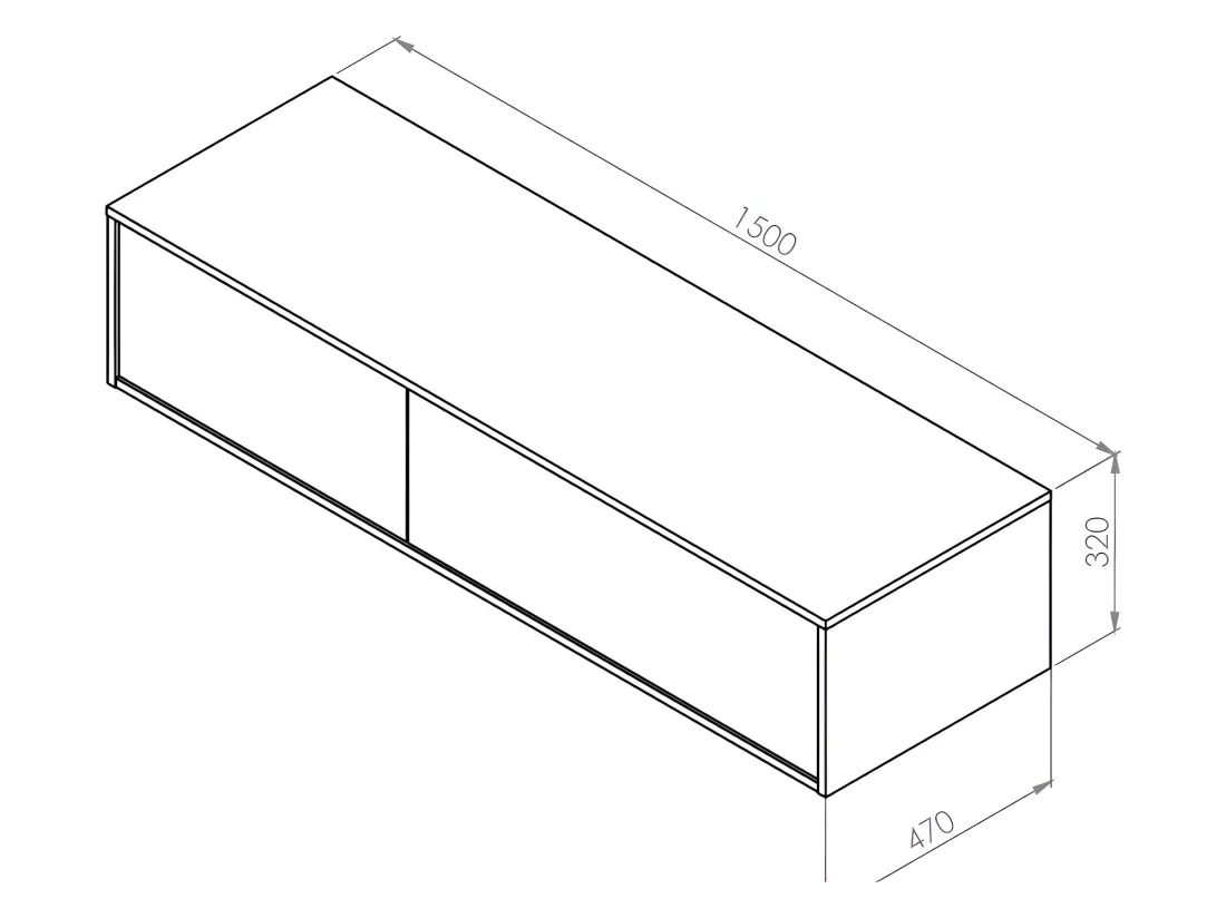 Meuble de salle de bain suspendu blanc avec double vasque - L150 cm - ISAURE II