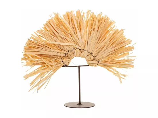 Figurine décorative en fibre naturelle marron 28x02x24.5h
