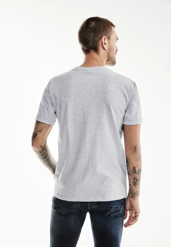 T-Shirt mit feinen Streifen - White