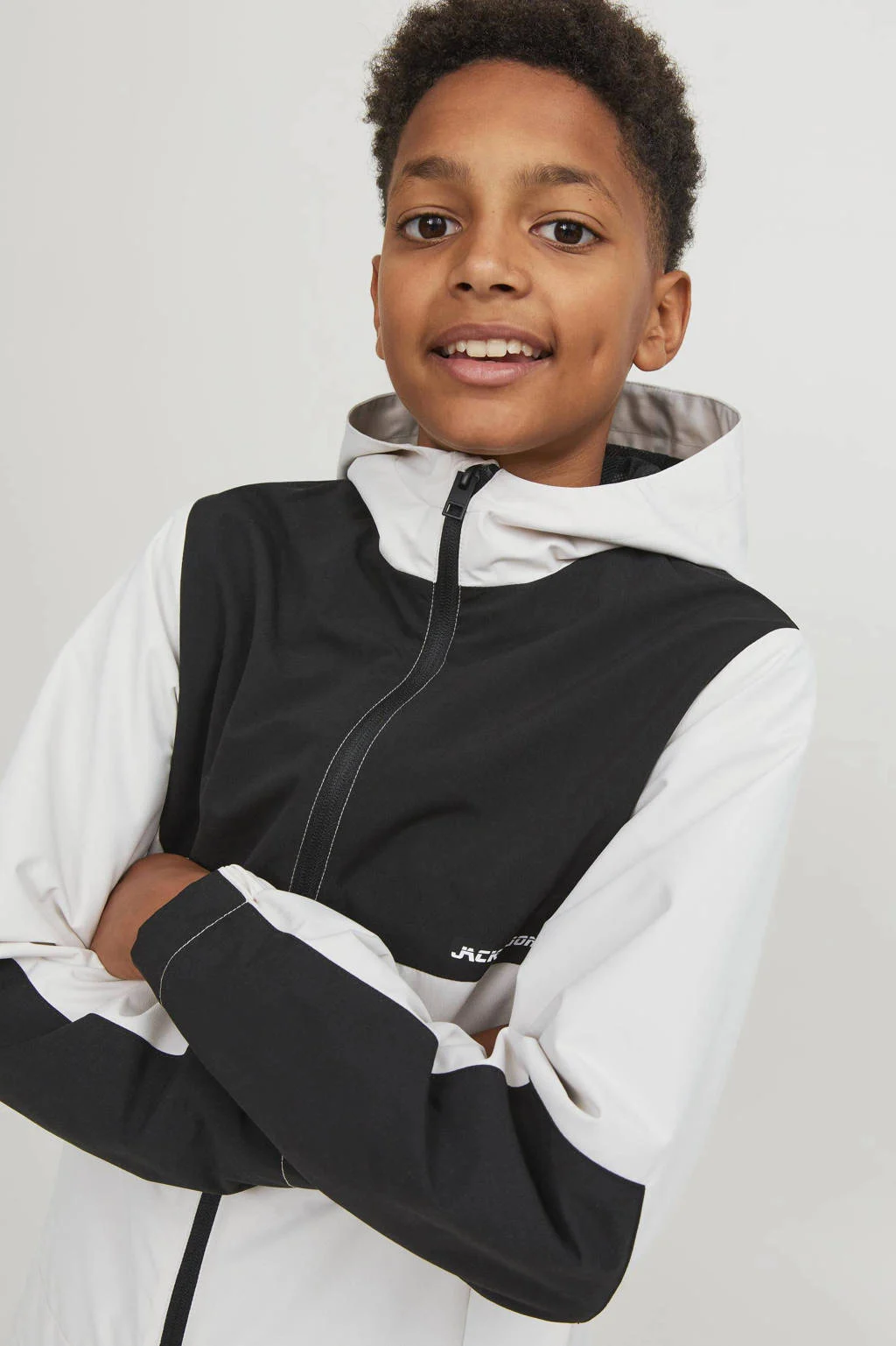JACK & JONES softshell jas JJALEX wit/zwart