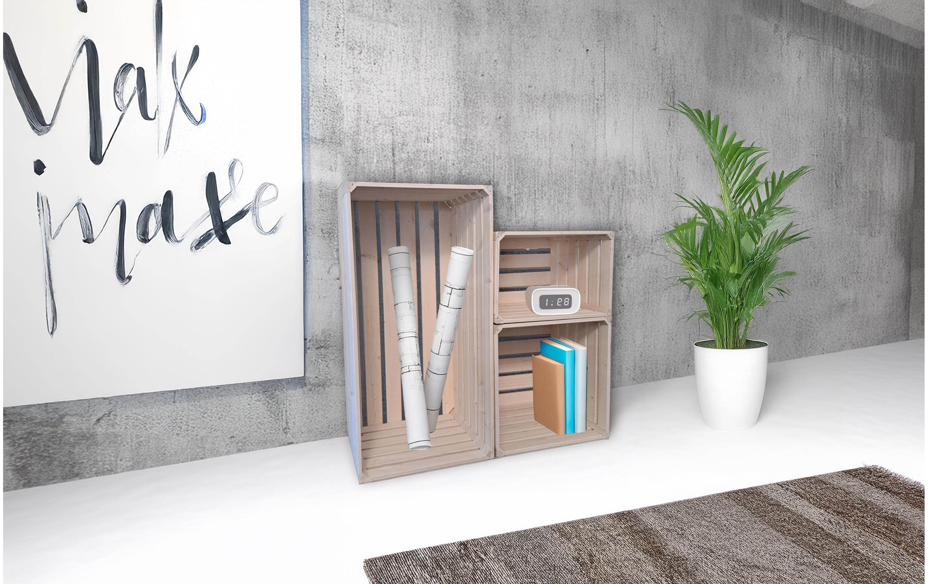 Holzharasse Weiss, 35 x 35 x 32 cmModulares Wohnregal