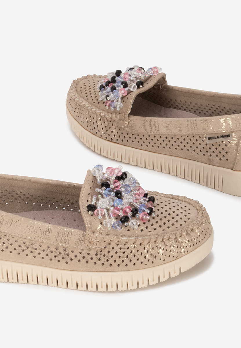Mocassins femme dorées Lynna V2