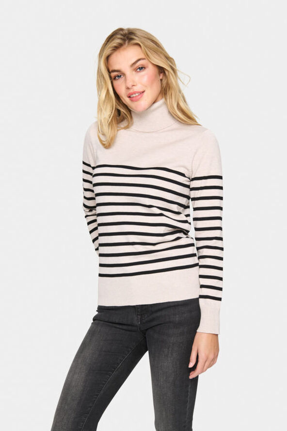 Saint Tropez MilaSZ St. Rollneck Pullover Gray morn mila stripe