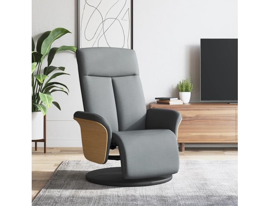 VIDAXL - Fauteuil inclinable avec repose-pieds gris clair tissu
