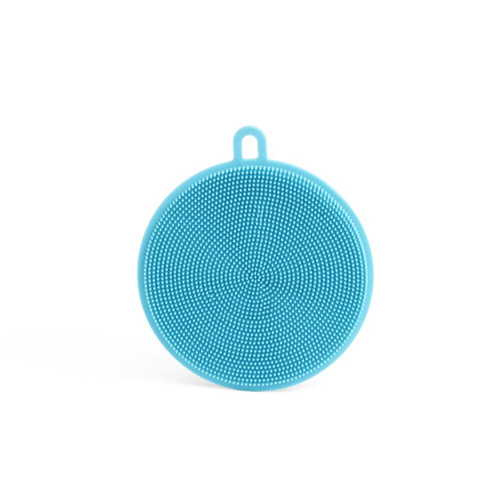 Lot de 2 éponges silicone jaune et bleu 13x11,5cm